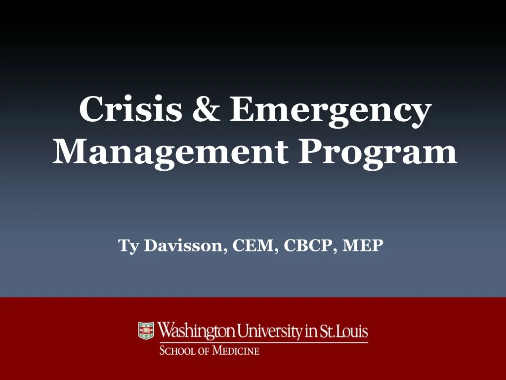 crisis emergency management program n.