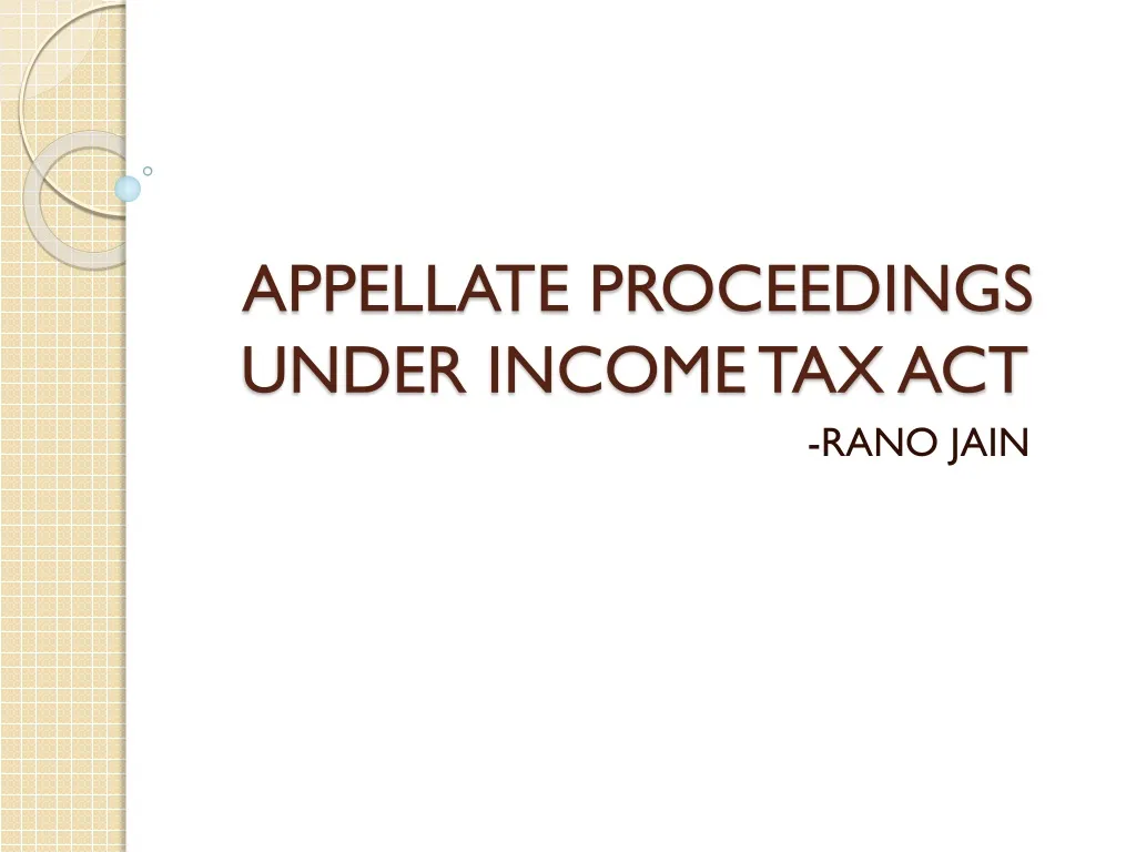 appellate proceedings under income tax act n.