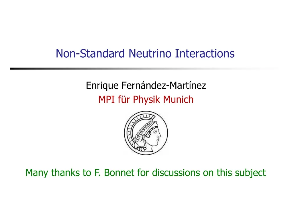 non standard neutrino interactions n.