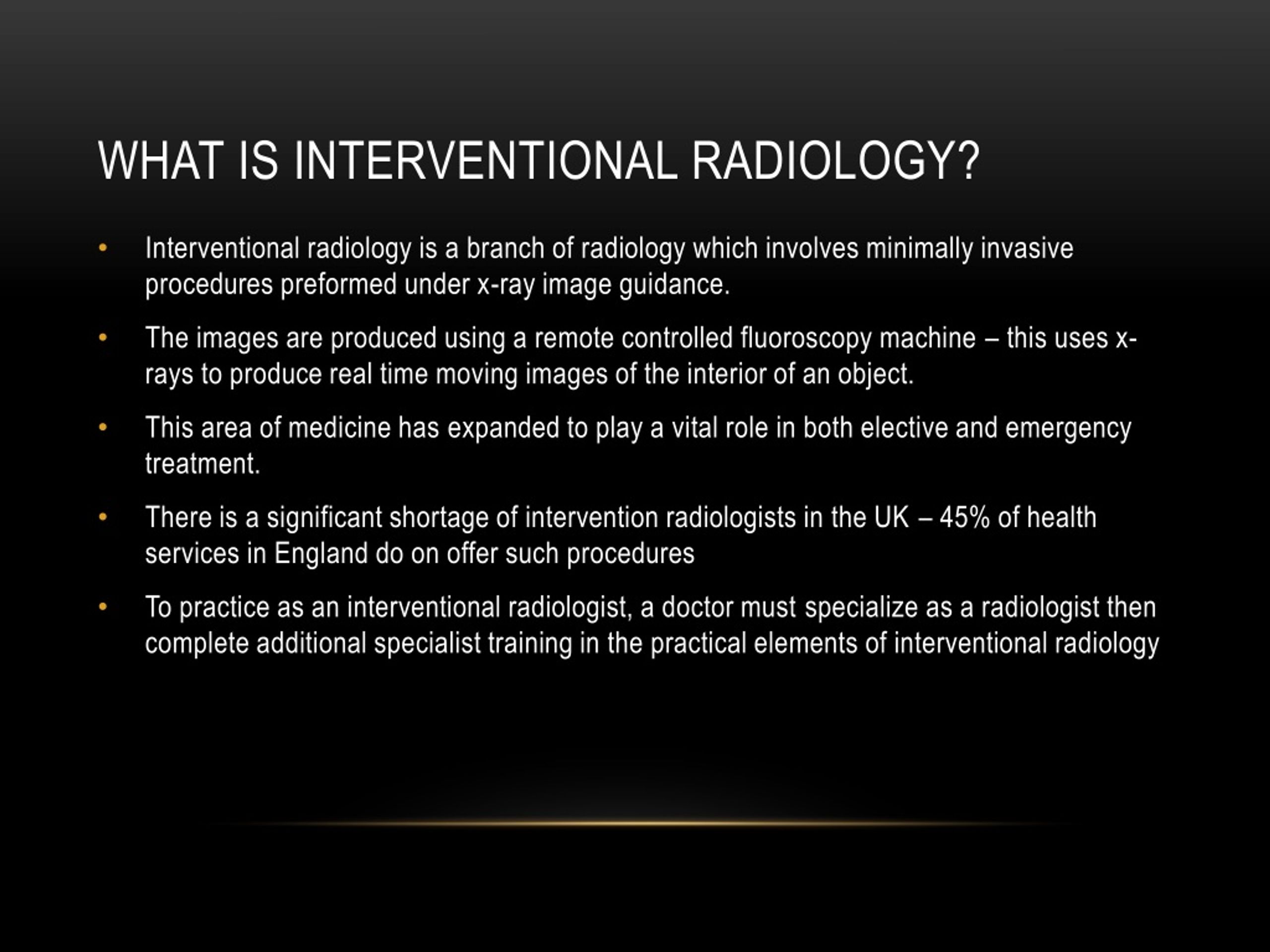 literature review interventional radiology