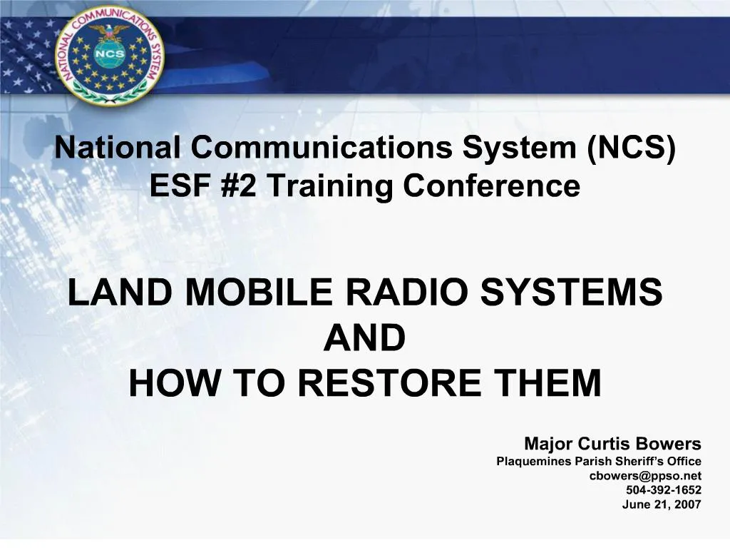 National Communication Program National Communications System – GIAU