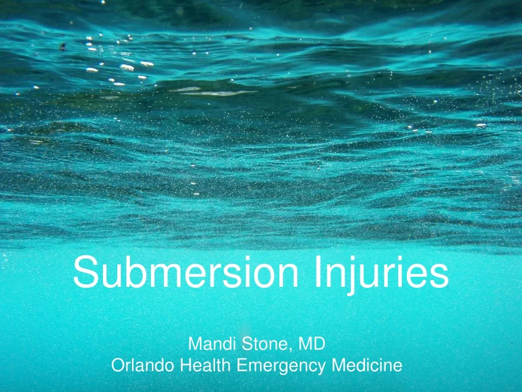 submersion injuries n.