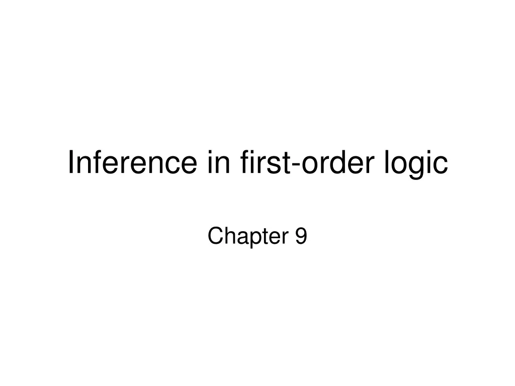 inference in first order logic n.