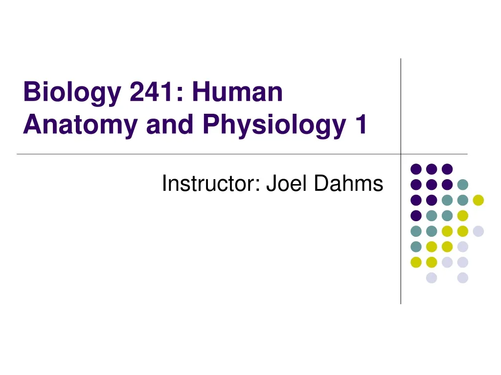 biology 241 human anatomy and physiology 1 n.