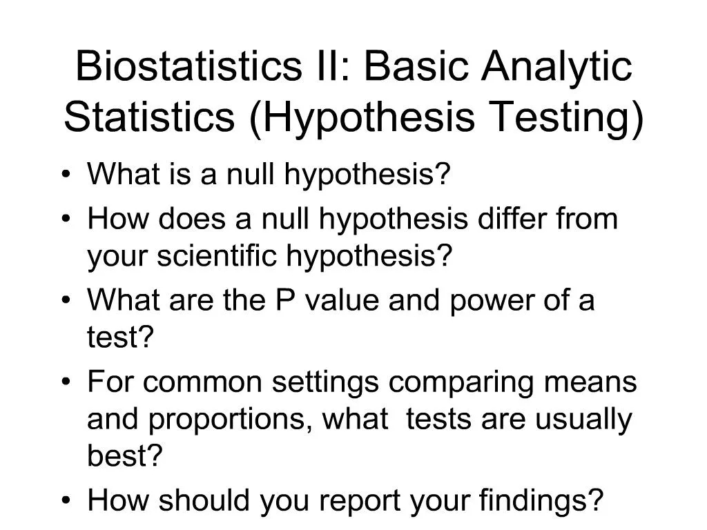 hypothesis biostatistics slideshare