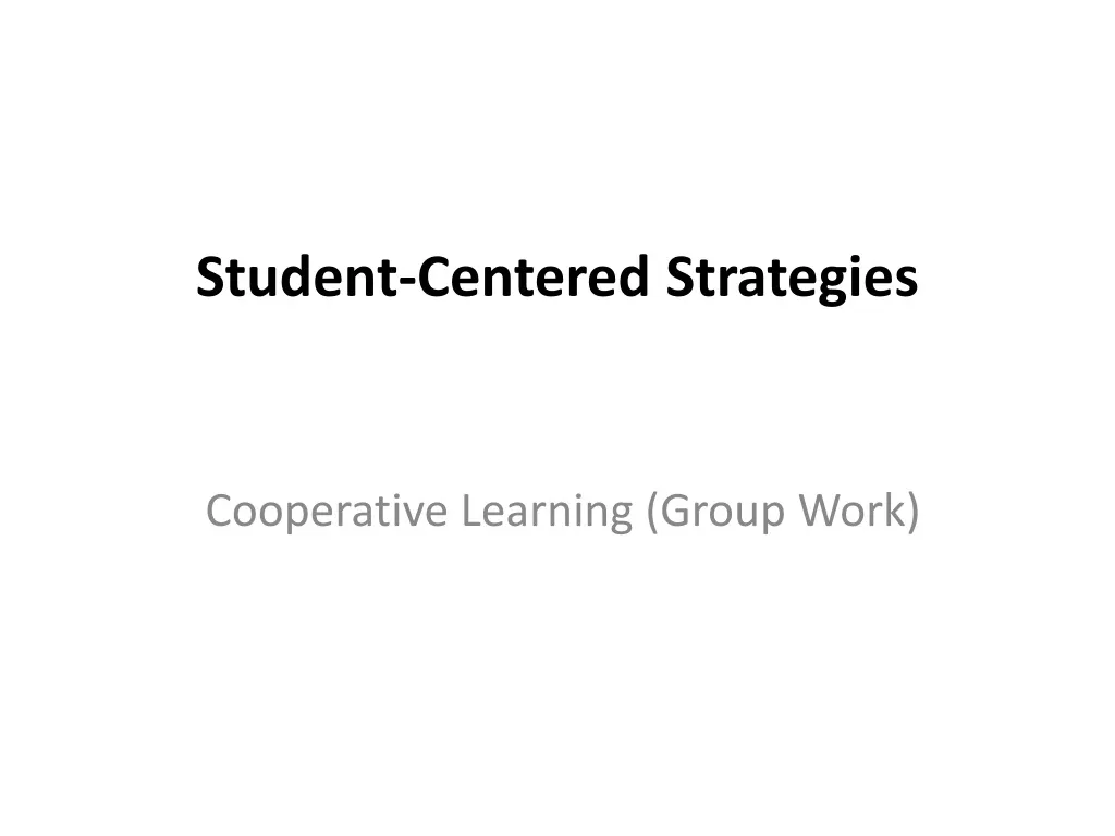 student centered strategies n.