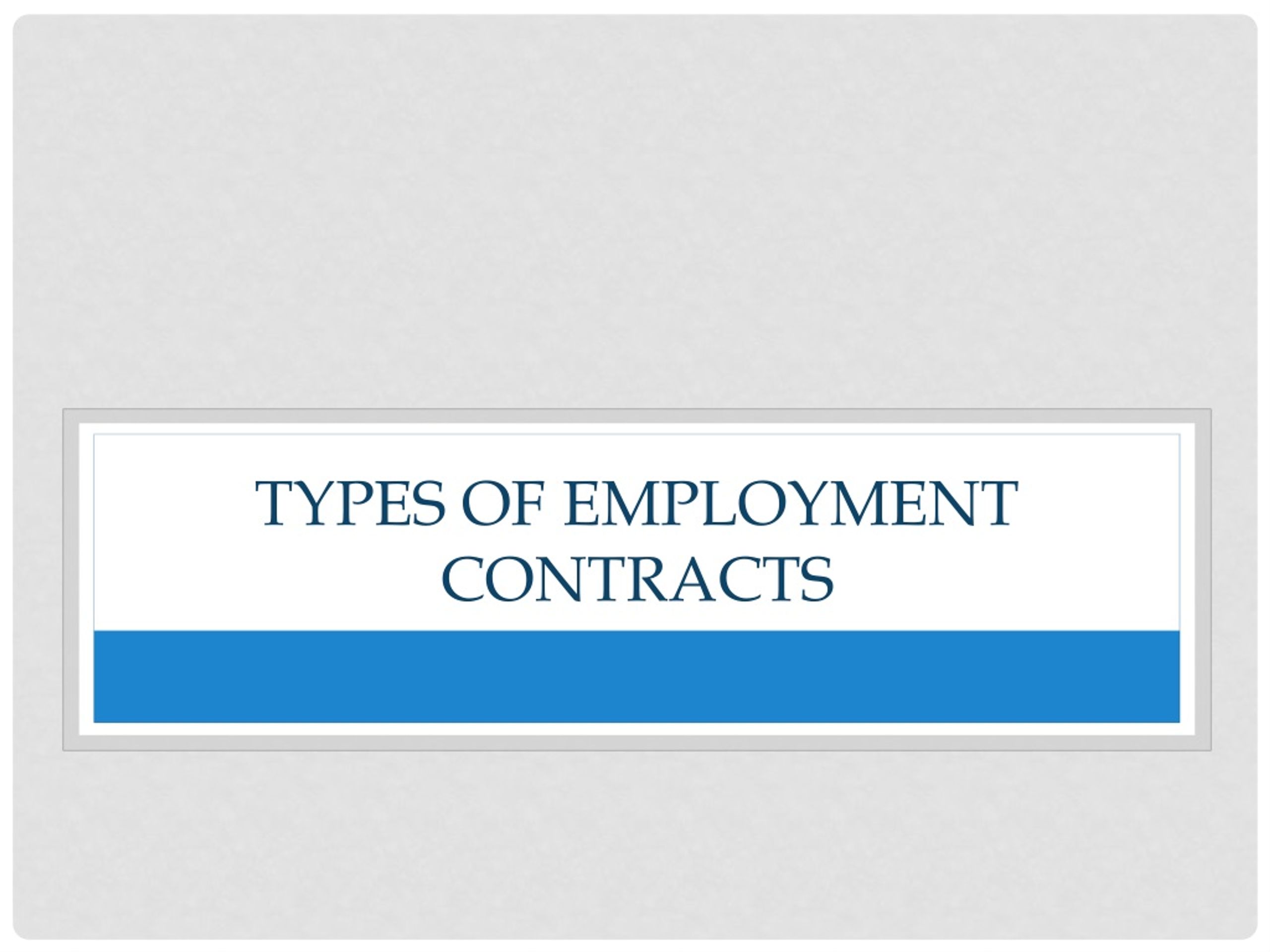 types of employent contract