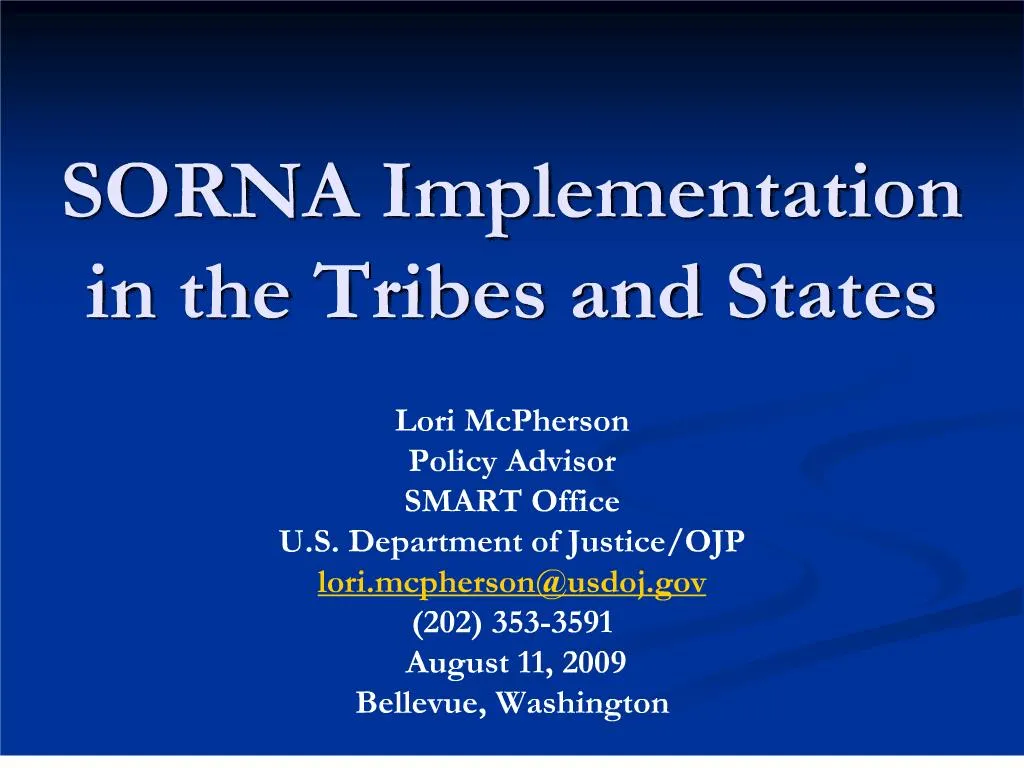 Ppt Sorna Implementation In The Tribes And States Powerpoint Presentation Id160867 