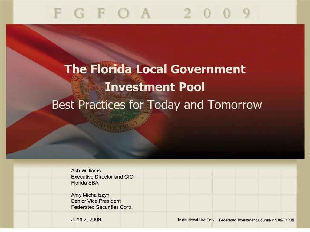 PPT - the florida local government investment pool best practices for ...