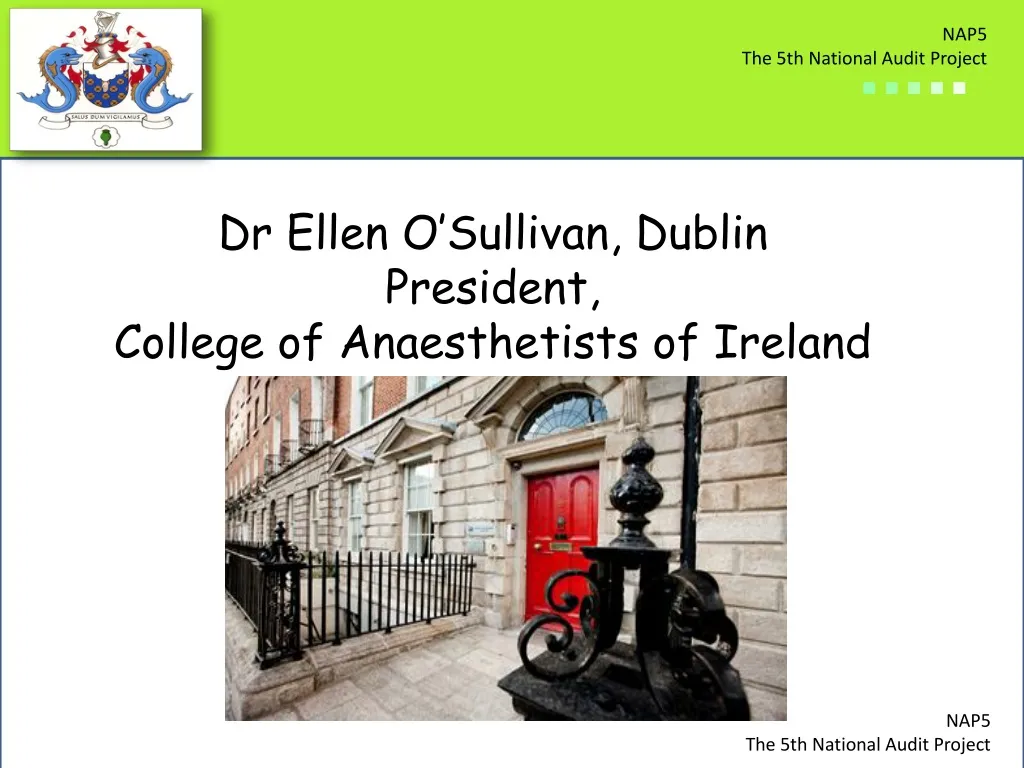 dr ellen o sullivan dublin president college of anaesthetists of ireland n.