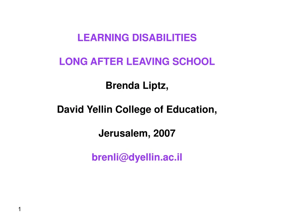 learning disabilities long after leaving school n.