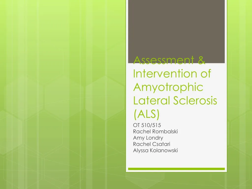 assessment intervention of amyotrophic lateral sclerosis als n.