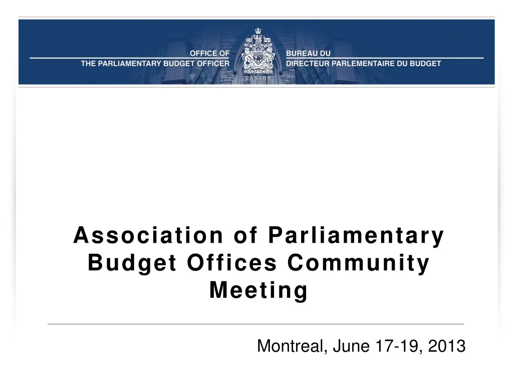 association of parliamentary budget offices community meeting n.