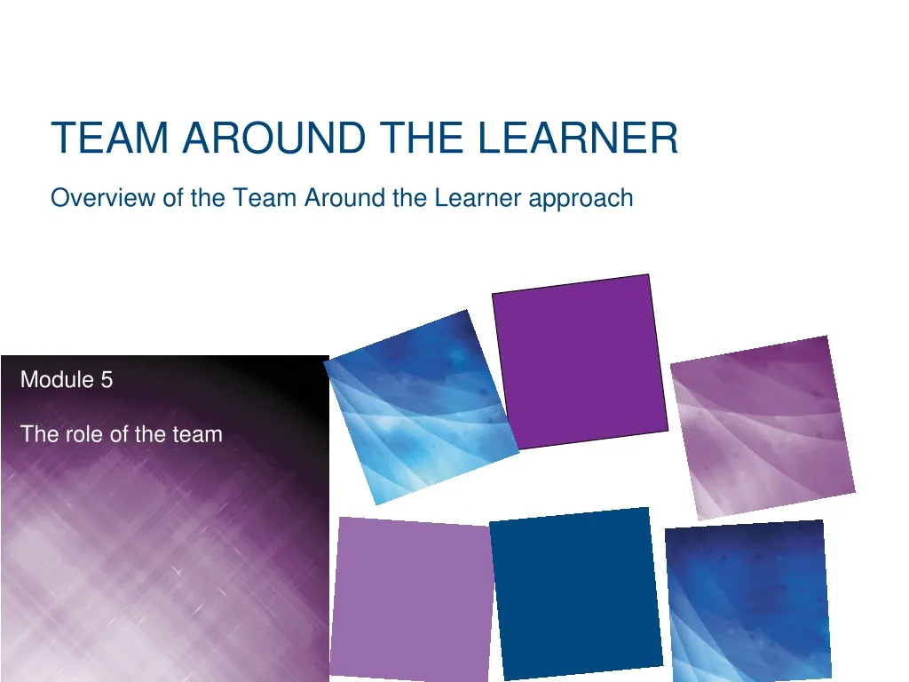 team around the learner overview of the team around the learner approach n.