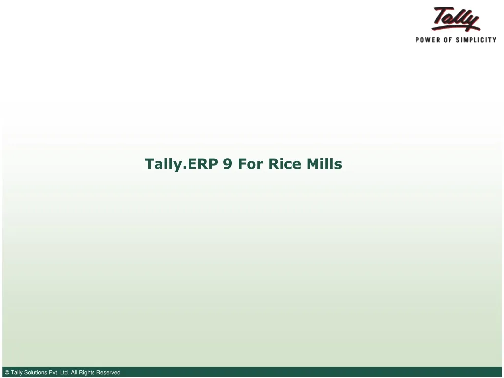 tally erp 9 for rice mills n.