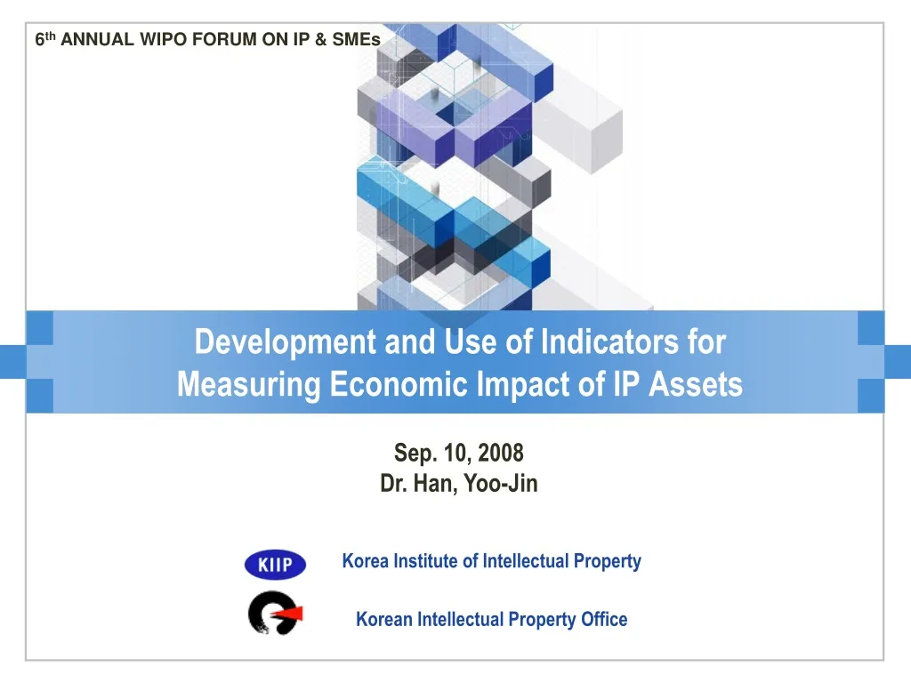 development and use of indicators for measuring economic impact of ip assets n.