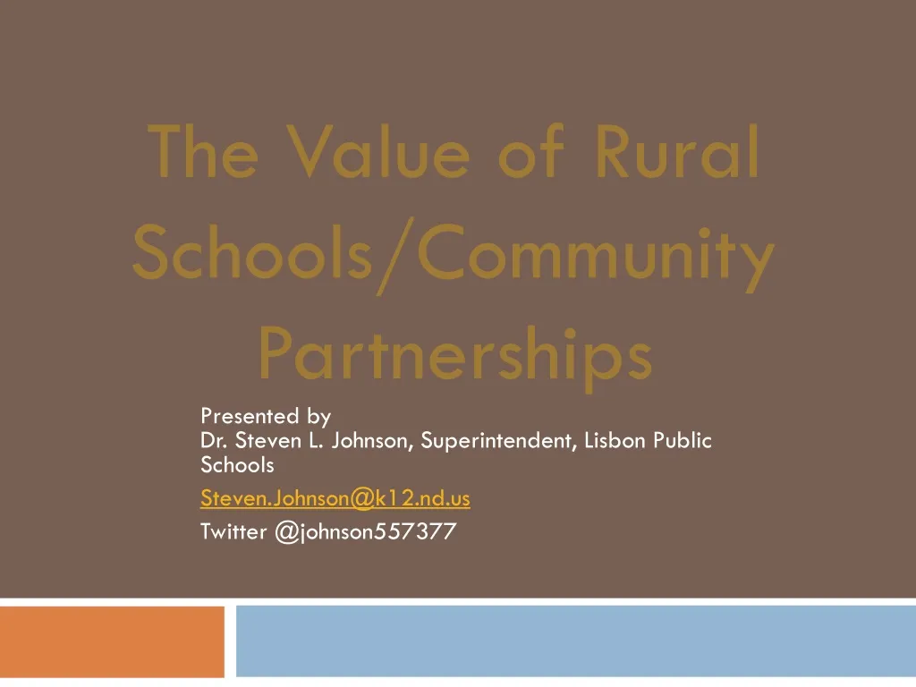 the value of rural schools community partnerships n.