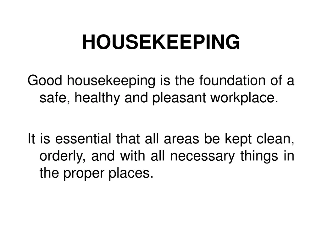 housekeeping n.