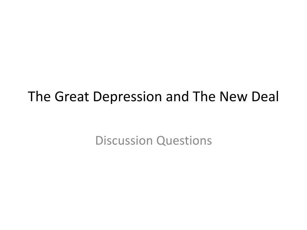 the great depression and the new deal n.