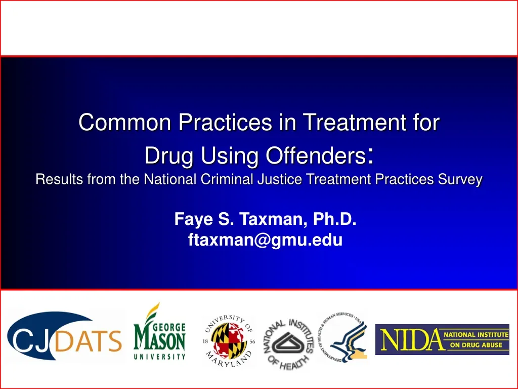 common practices in treatment for drug using n.