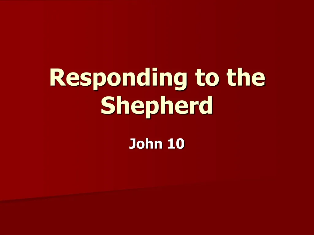 responding to the shepherd n.