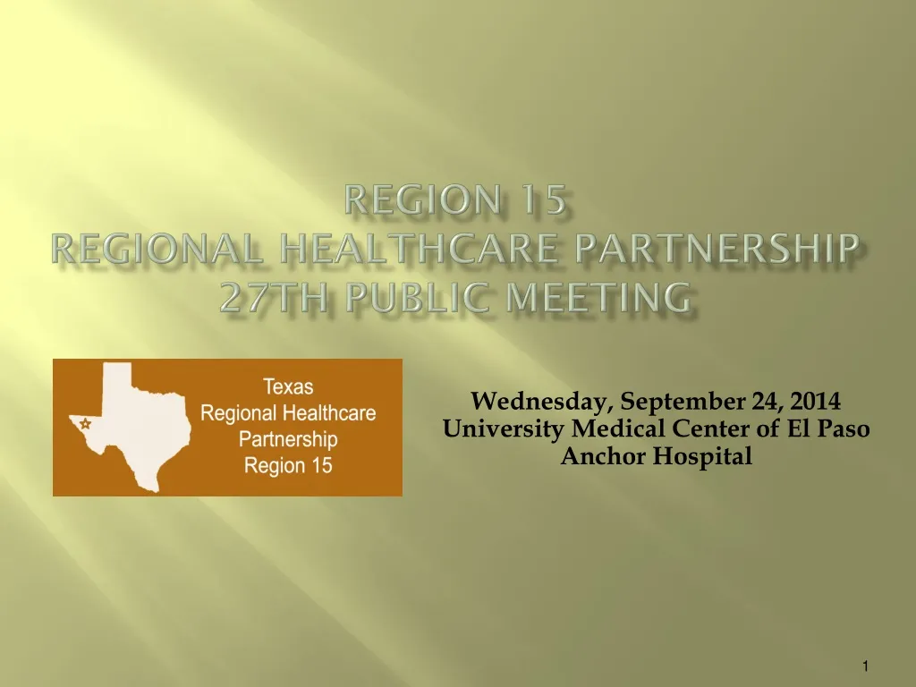 region 15 regional healthcare partnership 27th public meeting n.