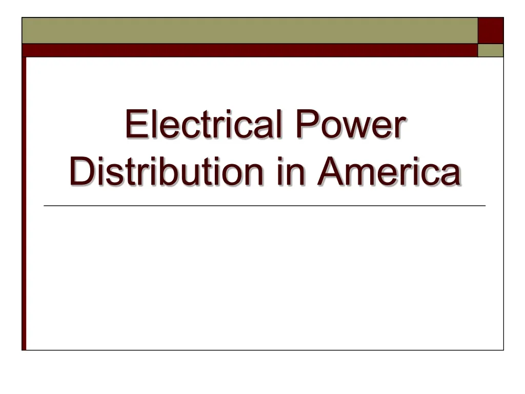 electrical power distribution in america n.