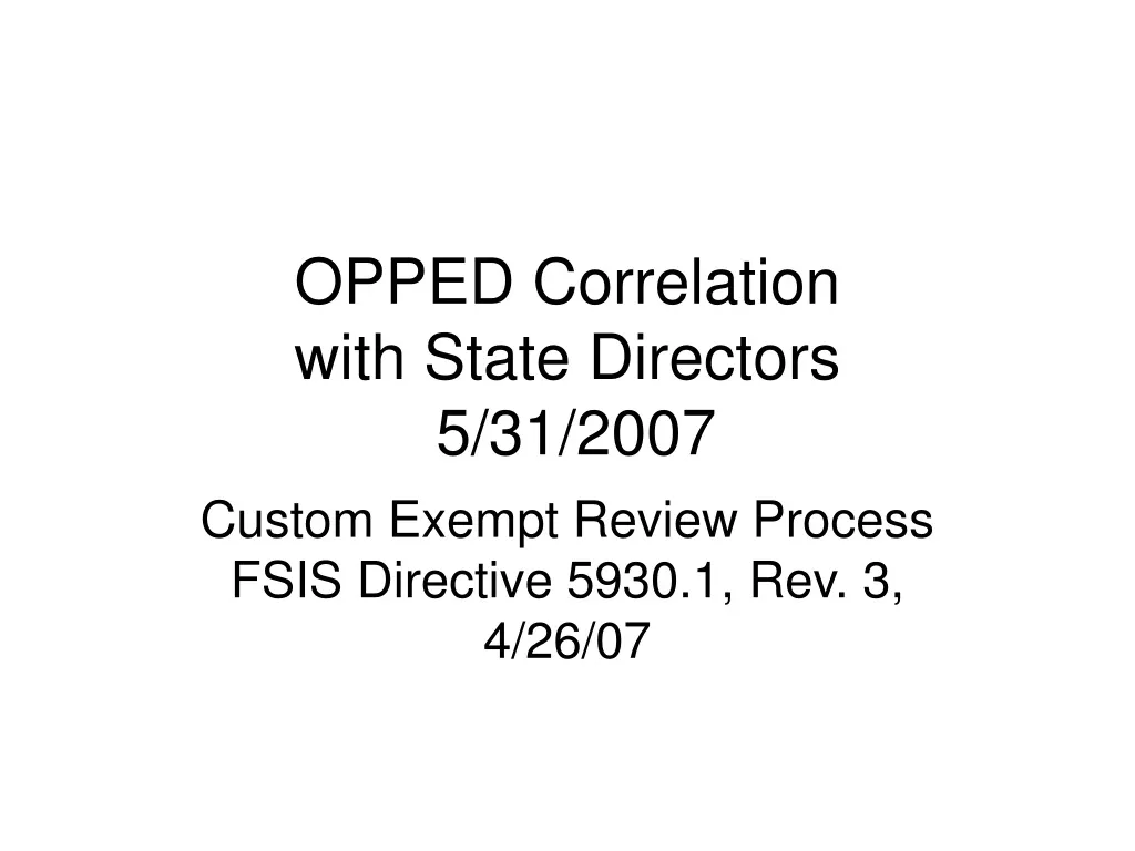 opped correlation with state directors 5 31 2007 n.