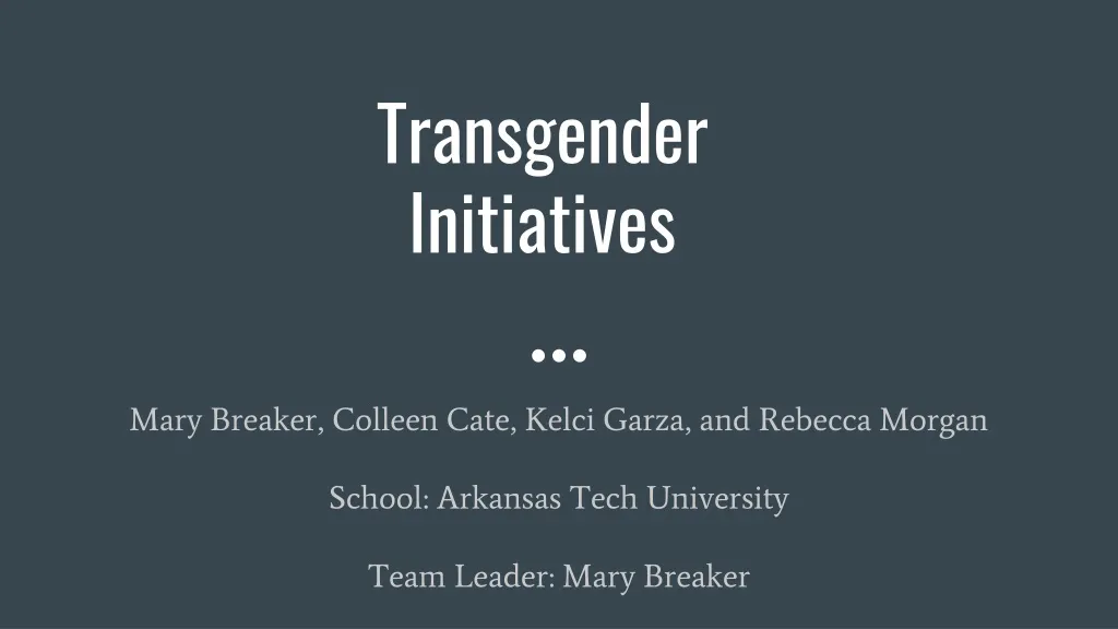 transgender initiatives n.