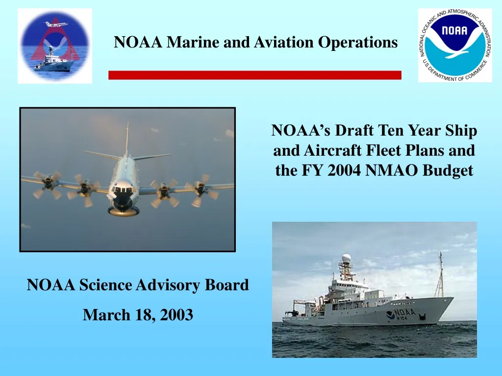 PPT - NOAA’s Draft Ten Year Ship and Aircraft Fleet Plans and the FY ...