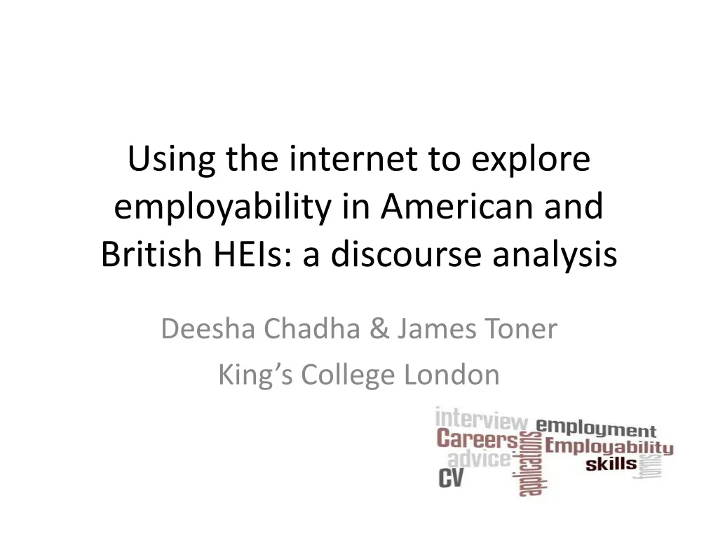 using the internet to explore employability in american and british heis a discourse analysis n.