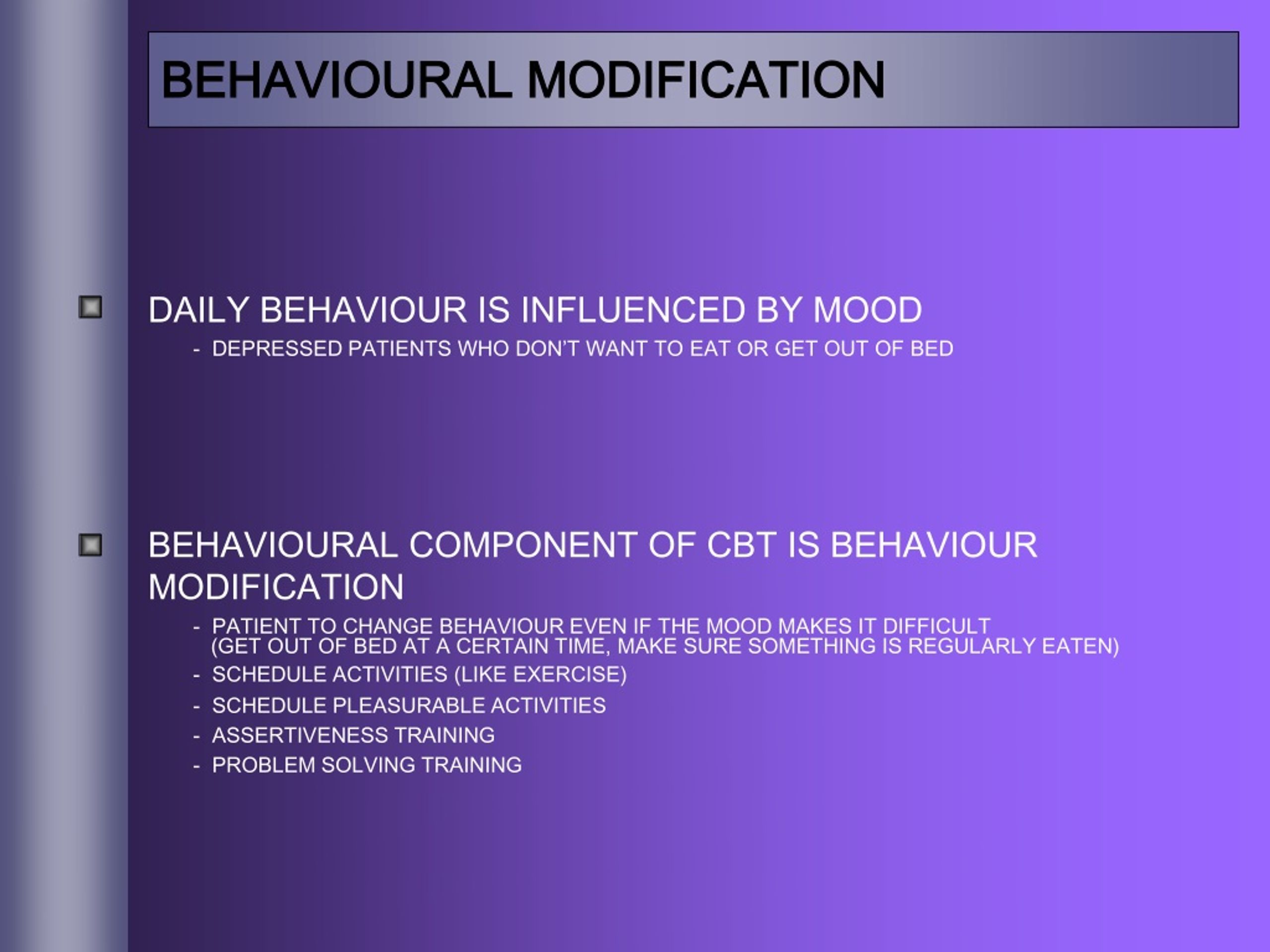 PPT - COGNITIVE BEHAVIOUR THERAPY (CBT) PowerPoint Presentation, Free ...