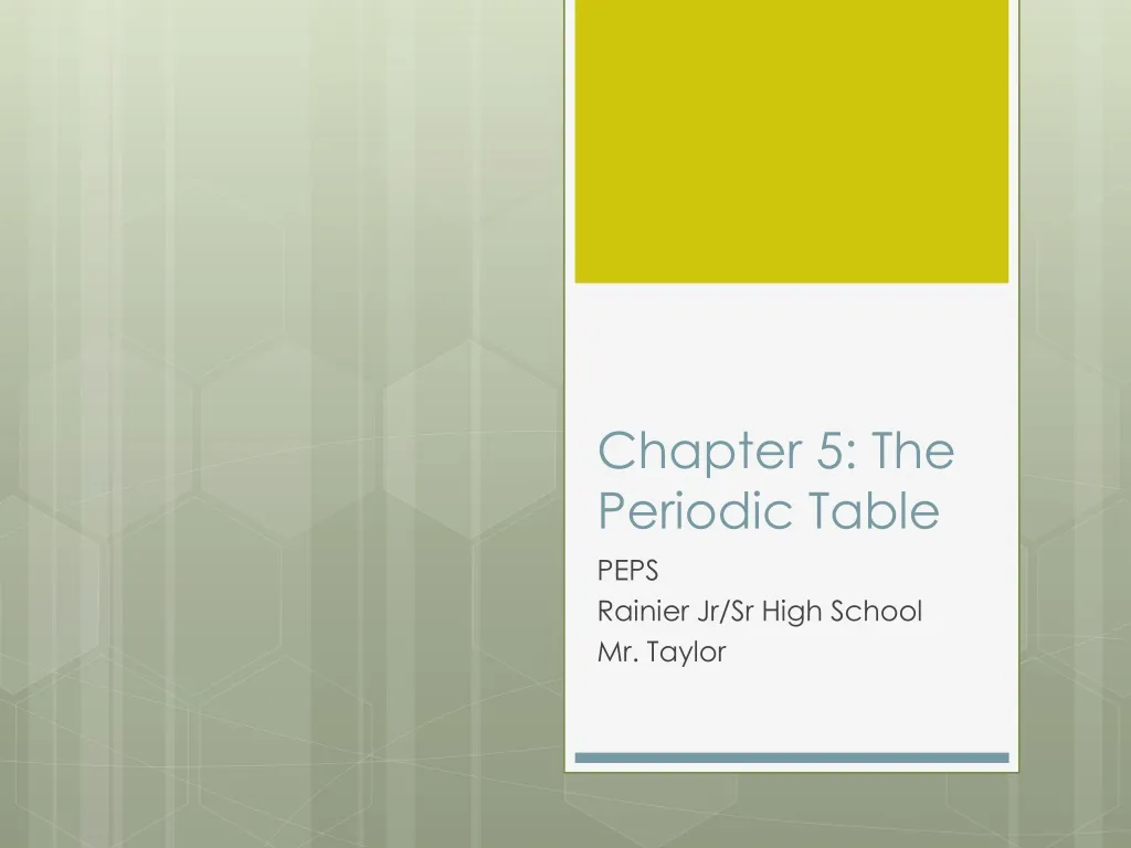 chapter 5 the periodic table n.