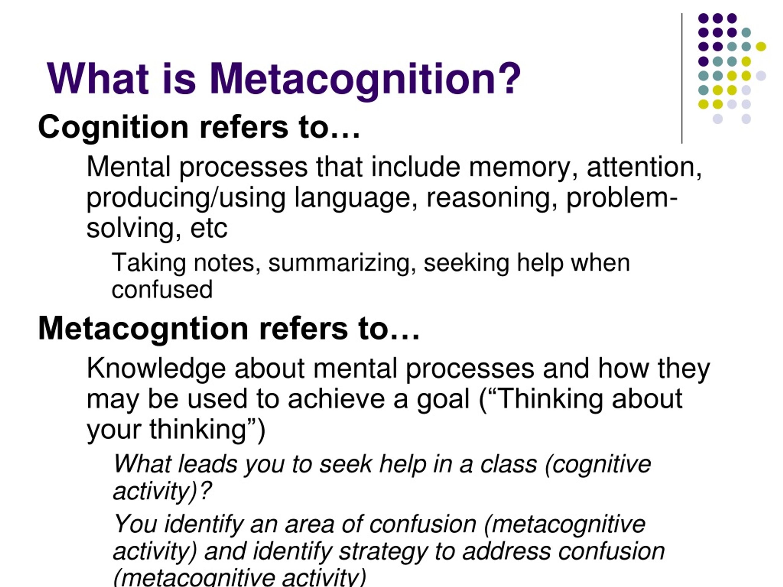 PPT Metacognition PowerPoint Presentation free download ID 173052