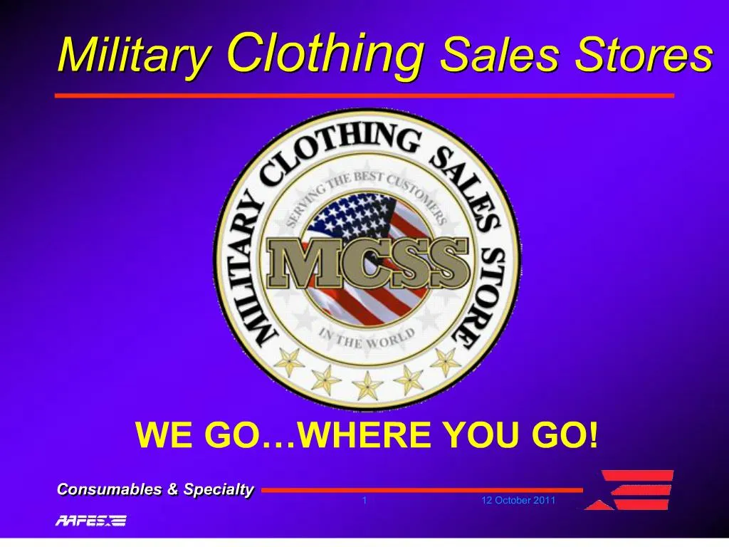 PPT Military Clothing Sales Stores PowerPoint Presentation, free