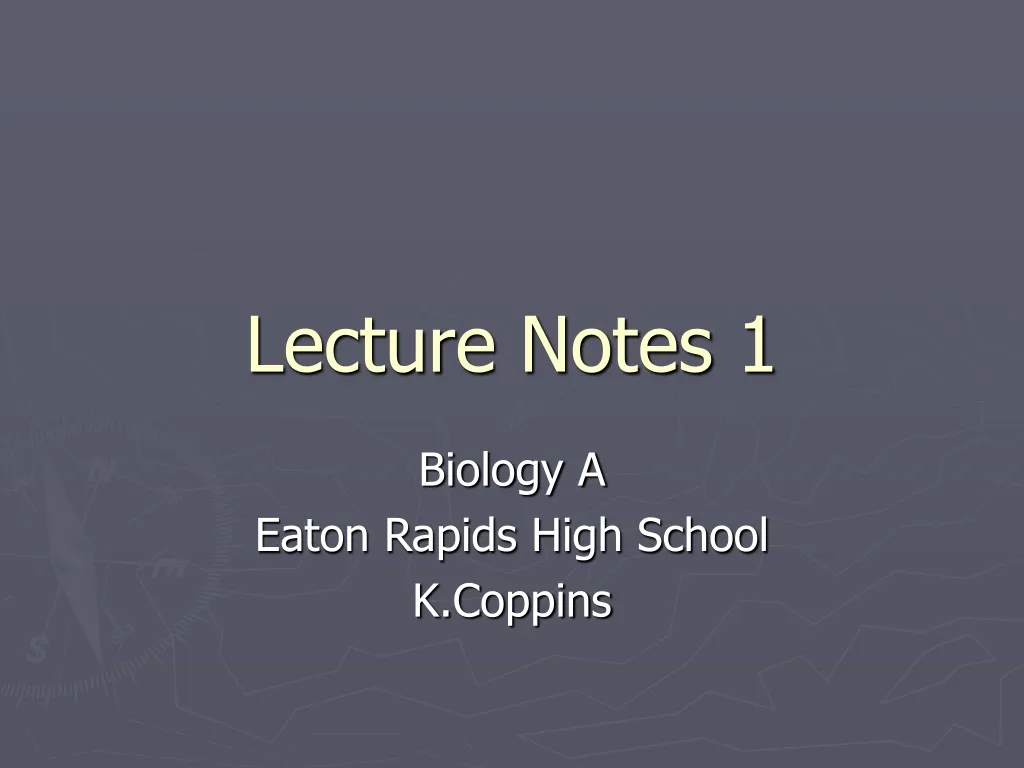 lecture notes 1 n.