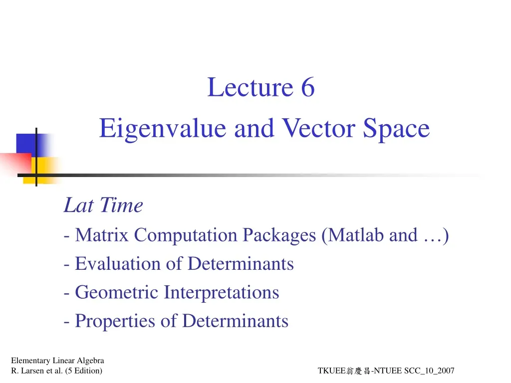 lecture 6 eigenvalue and vector space n.