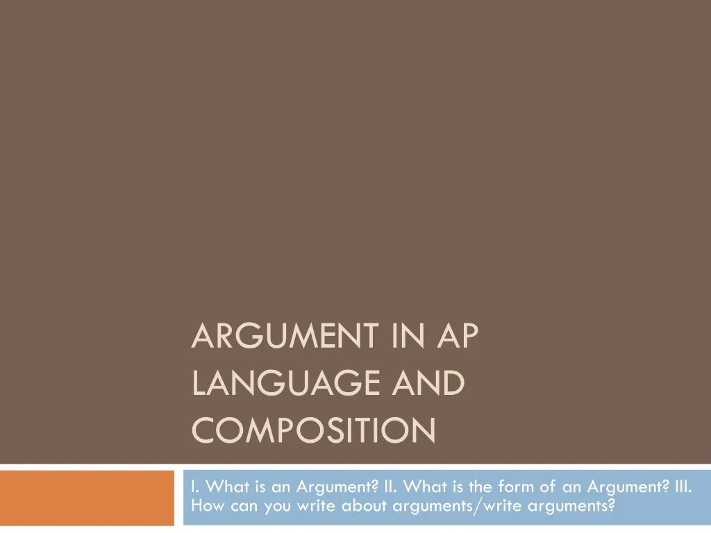 argument in ap language and composition n.