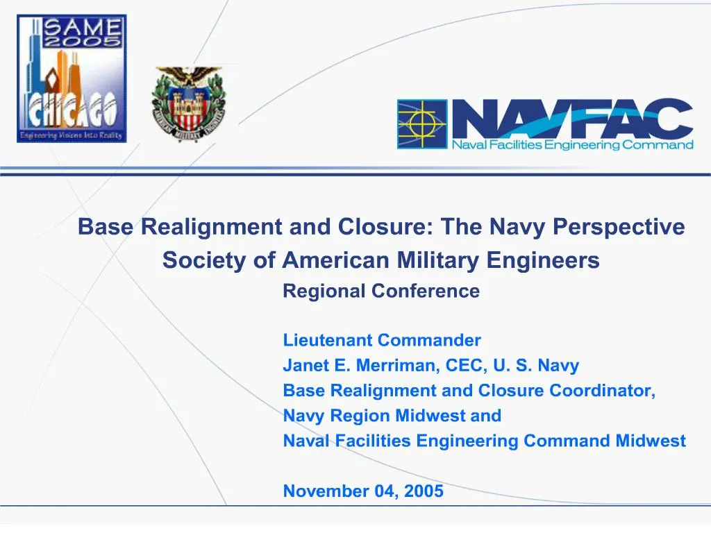 PPT Base Realignment and Closure The Navy Perspective Society of