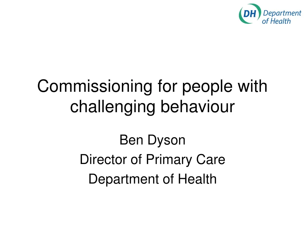 commissioning for people with challenging behaviour n.