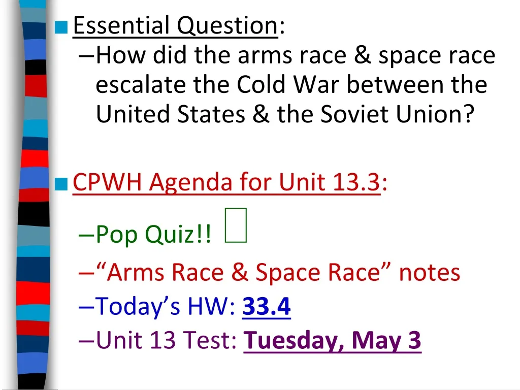 essential question how did the arms race space n.