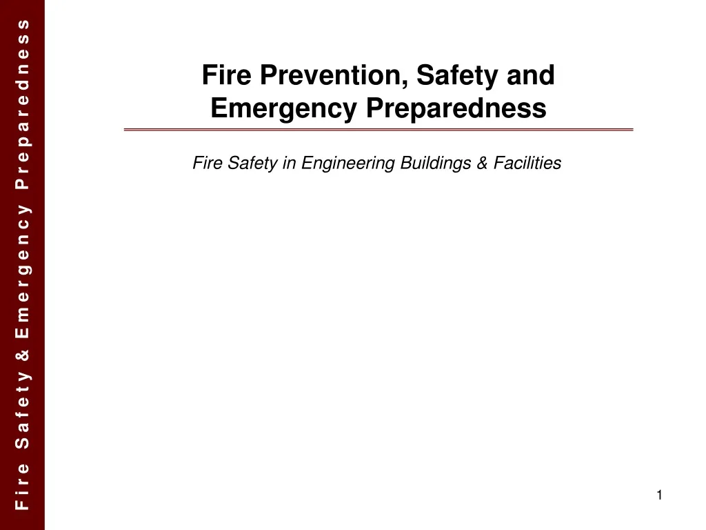 fire prevention safety and emergency preparedness n.