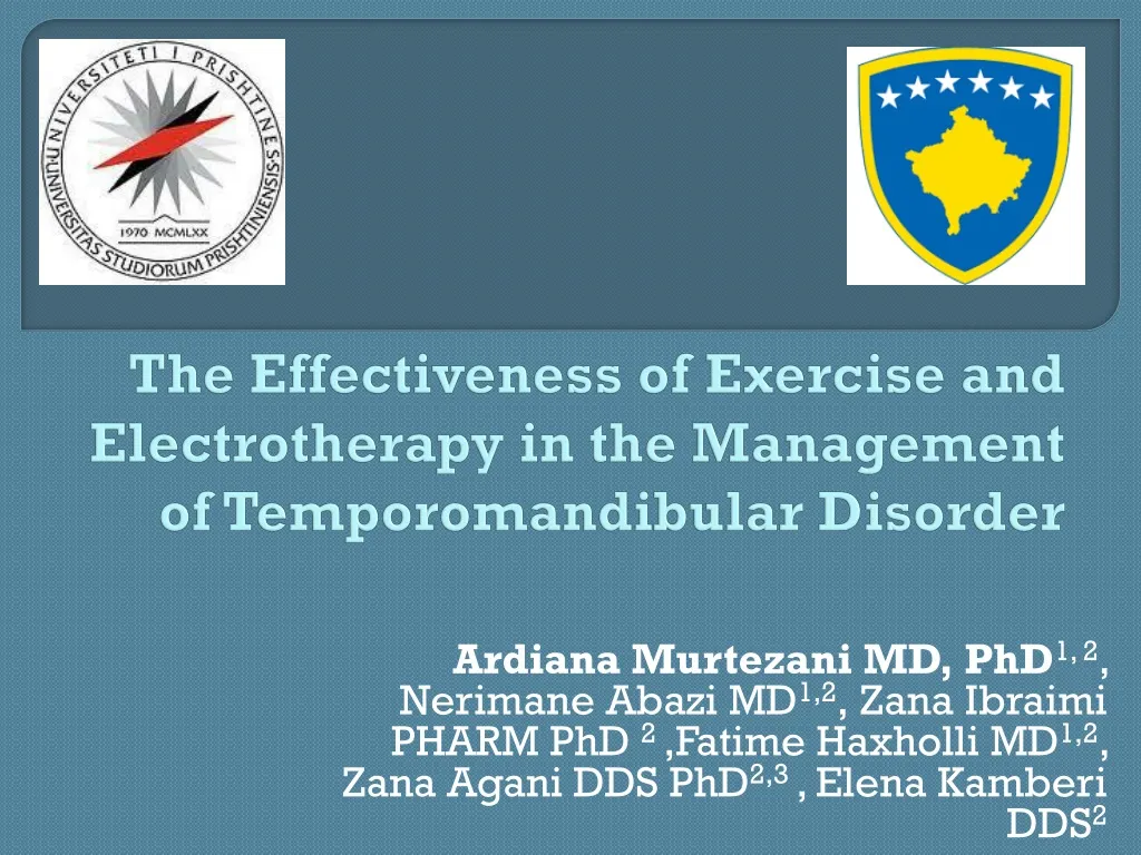 the effectiveness of exercise and electrotherapy in the management of temporomandibular disorder n.