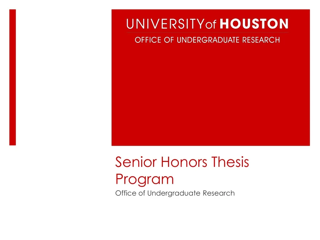 senior honors thesis program n.