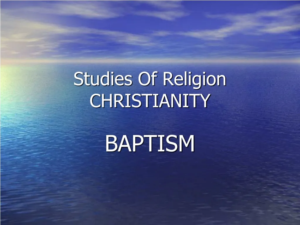 studies of religion christianity n.