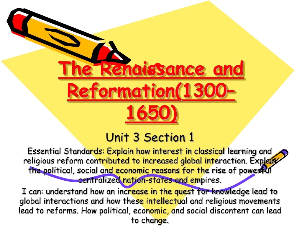 the renaissance and reformation 1300 1650 n.