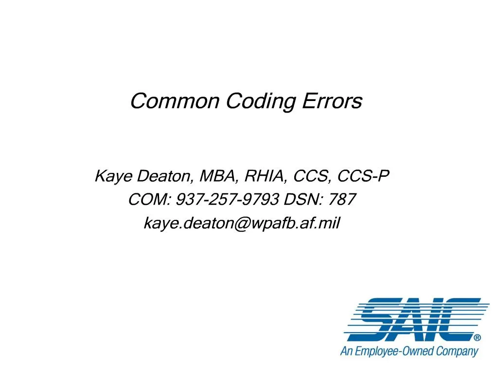 PPT Common Coding Errors PowerPoint Presentation, free download ID