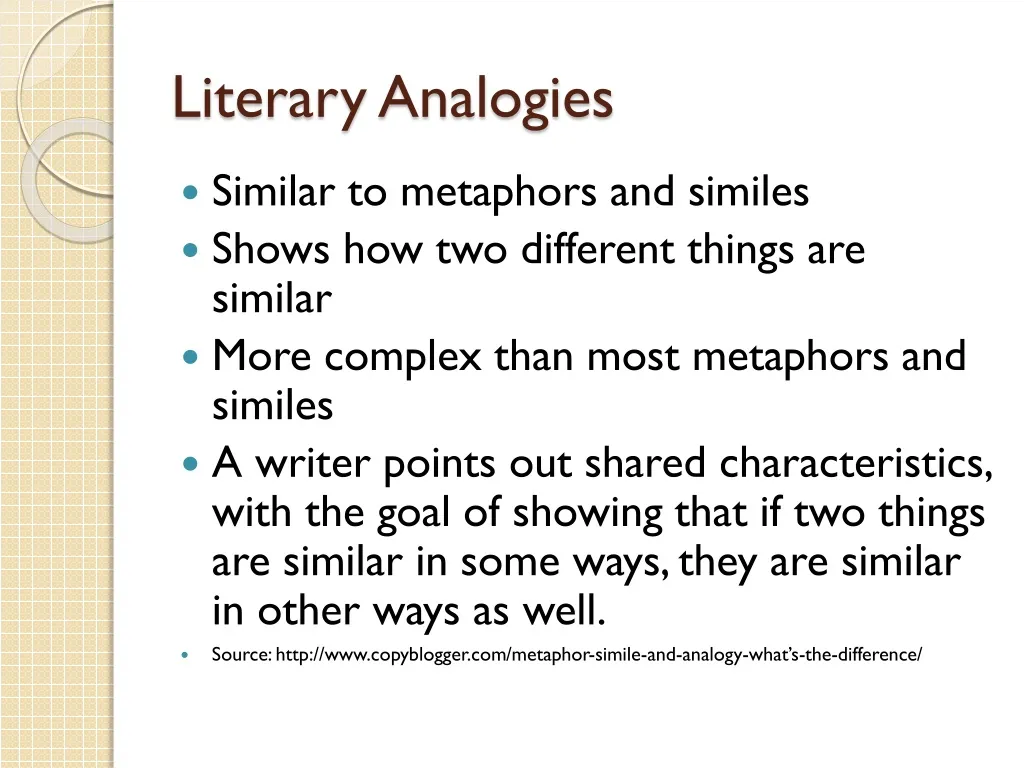 What Is Analogy Poetic Device