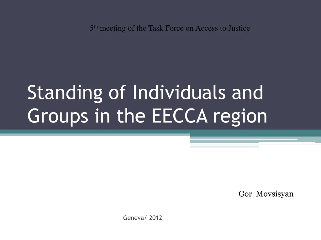 standing of individuals and groups in the eecca region n.
