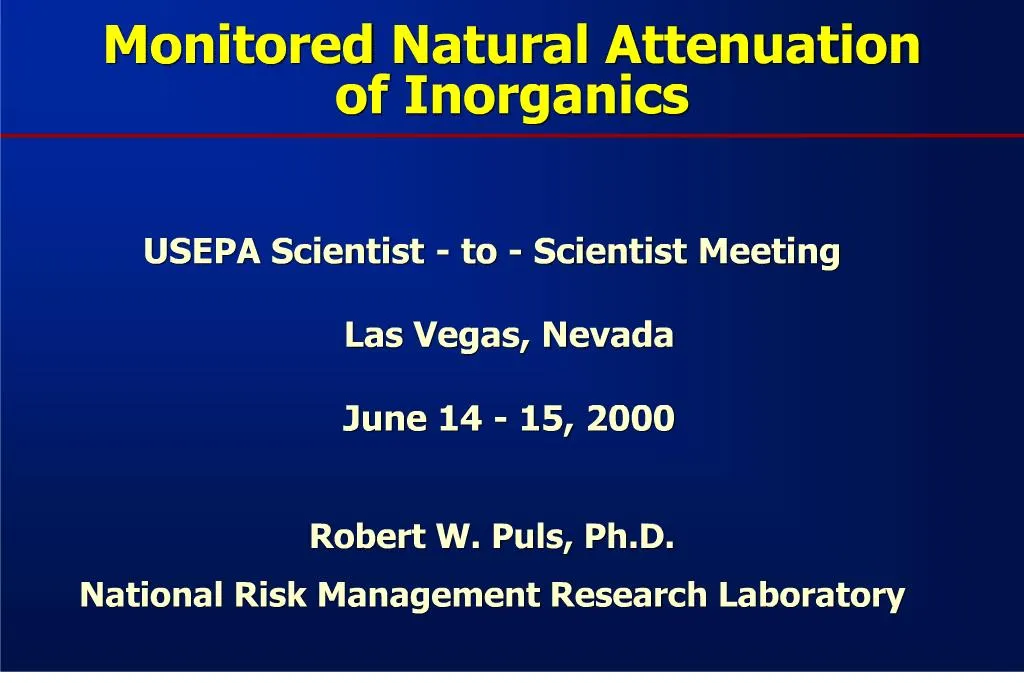 PPT Monitored Natural Attenuation of PowerPoint